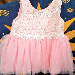 Pink Floral Tulle Toddler Dress